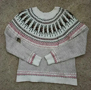 H&M Alpaca Blend Pullover Sweater Size M Reindeer Holiday Knit